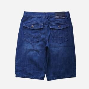 Sean John dark blue denim shorts with a relaxed fit